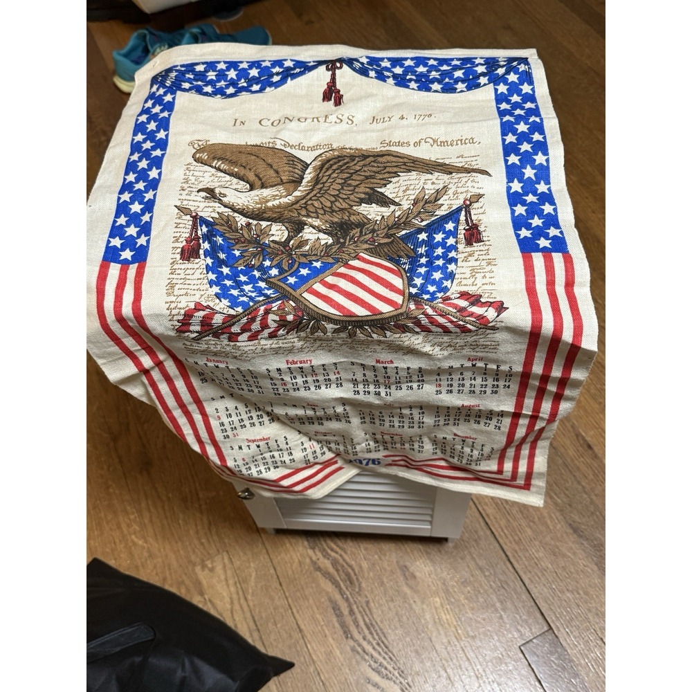 Steven's 1976 Linen Calendar Wall Hanging Towel Liberty
